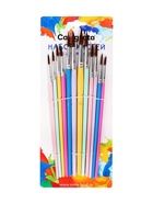 Набор кистей для рисования, пони, 12 штук: № 1, 2, 3, 4, 5, 6, 7, 8, 9, 10, 11, 12, круглые, с цветными ручками, пастель - Фото 4