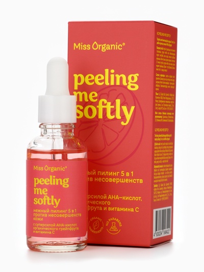 Пилинг 5 в 1 Peeling me softly, против несовершенств кожи, 30 мл, Miss Organic
