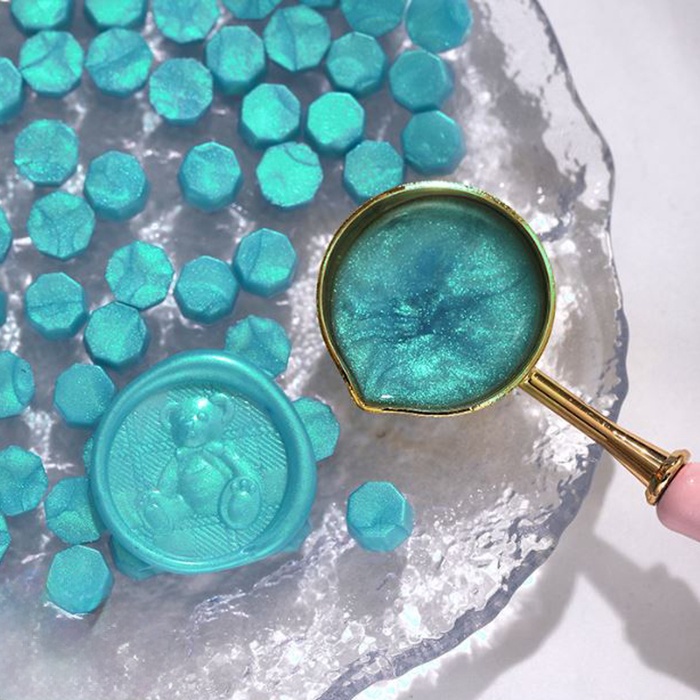 Сургуч в гранулах «Бирюза», перламутр, набор 100 шт. - Фото 1