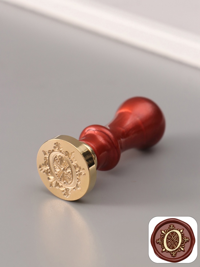 Печать для сургуча с пластиковой ручкой «Буква O на вензеле», 2.5×2.5×6.3 см - Фото 1