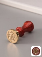 Печать для сургуча с пластиковой ручкой «Буква T на вензеле», 2.5×2.5×6.3 см - Фото 1