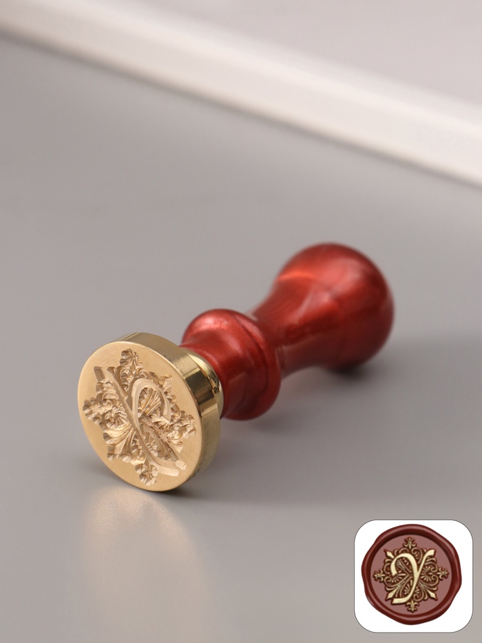 Печать для сургуча с пластиковой ручкой «Буква Y на вензеле», 2.5×2.5×6.3 см - Фото 1