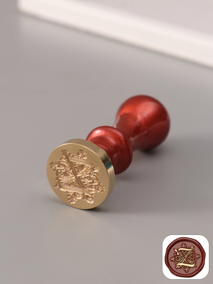 Печать для сургуча с пластиковой ручкой «Буква Z на вензеле», 2.5×2.5×6.3 см - Фото 1