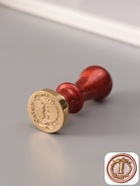 Печать для сургуча с пластиковой ручкой «Венок с буквой I», 2.5×2.5×6.3 см - Фото 1