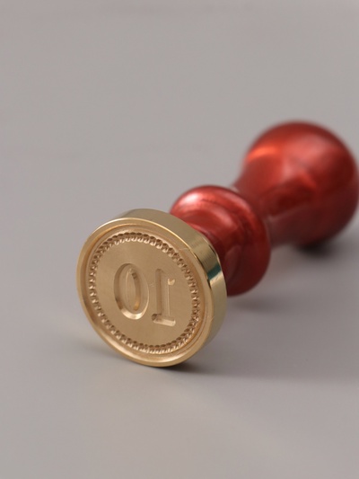 Печать для сургуча с пластиковой ручкой «Классика цифра 10», 2.5×2.5×6.3 см