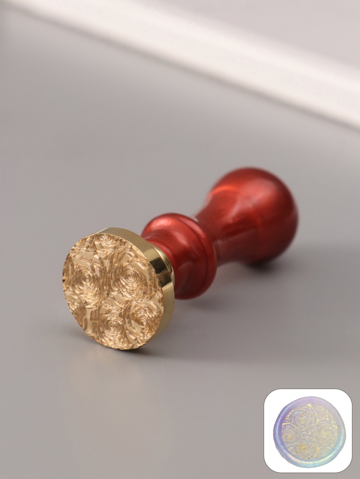 Печать для сургуча с пластиковой ручкой «Розы», 6.3×2.5×2.5 см - Фото 1