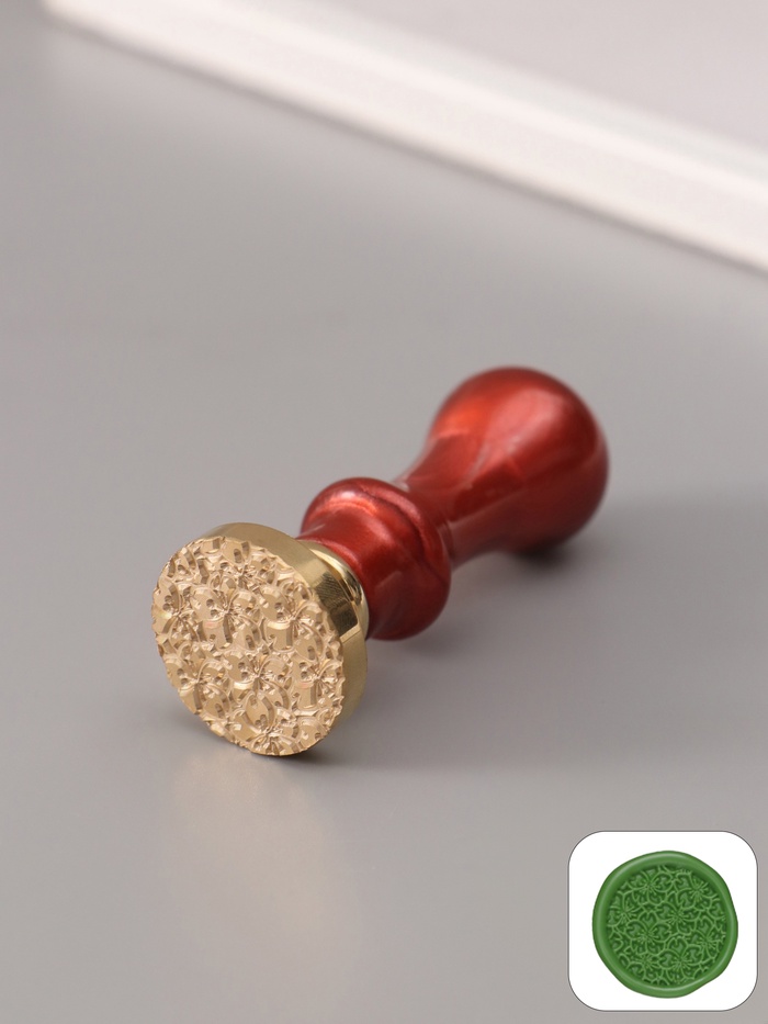 Печать для сургуча с пластиковой ручкой «Цветочки», 6.3×2.5×2.5 см - Фото 1