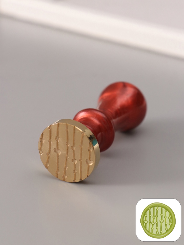 Печать для сургуча с пластиковой ручкой «Сердечки на нитях», 6.3×2.5×2.5 см - Фото 1