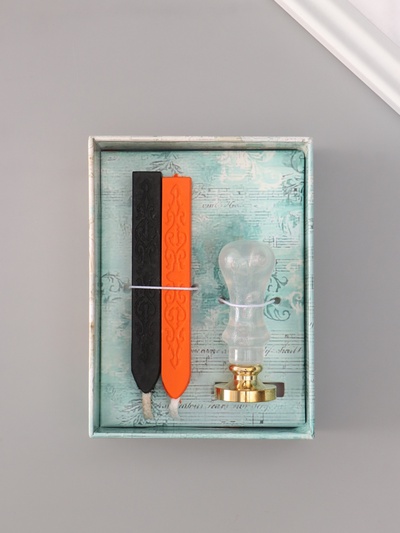 Подарочный набор для сургучной печати «Страшная тыква», печать, ручка, сургуч, 12.5×10×3.6 см