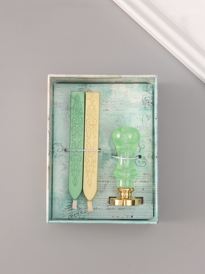 Подарочный набор для сургучной печати «Растительный венок», печать, ручка, сургуч, 12.5×10×3.6 см - Фото 1