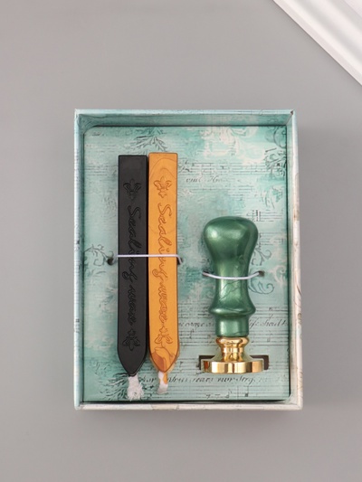 Подарочный набор для сургучной печати «Корона», печать, ручка, сургуч, 12.5×10×3.6 см