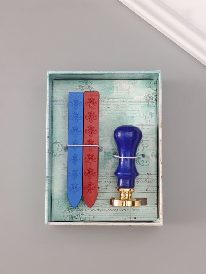 Подарочный набор для сургучной печати «Компас», печать, ручка, сургуч, 12.5×10×3.6 см - Фото 1