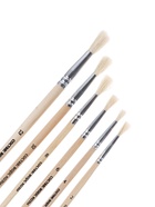 Набор кистей для рисования, коза, 6 штук: № 2, 4, 6, 8, 10, 12, круглые, деревянная ручка, международный размер - Фото 5