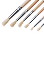 Набор кистей для рисования, коза, 6 штук: № 2, 4, 6, 8, 10, 12, круглые, деревянная ручка, международный размер - Фото 6