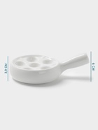 Блюдо для улиток Hanna Knövell, 6 ячеек, с ручкой, фарфор, белое - Фото 2