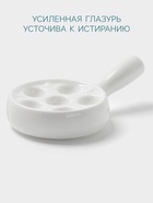 Блюдо для улиток Hanna Knövell, 6 ячеек, с ручкой, фарфор, белое 10767391 - фото 319829496