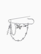 Булавка «Кресты» и бабочка, цвет серебро - Фото 2