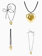 Чокер/кулон на шнурке «Сердечко» гладкое, трансформер, цвет золото, 150 см - Фото 2