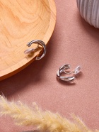 Клипсы для ушей QF «Тренд» полукруг, цвет серебро - Фото 3