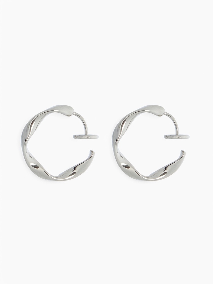 Клипсы для ушей QF «Тренд» кольцо жгутик, цвет серебро - Фото 1