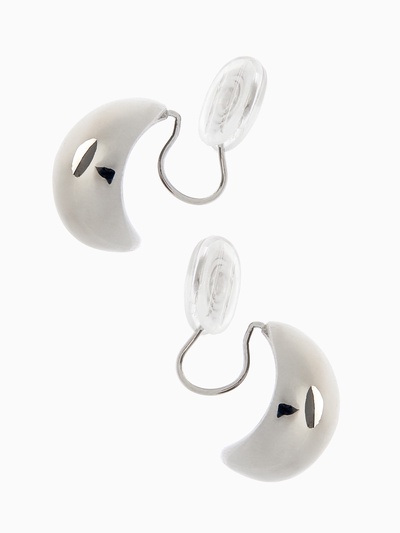 Клипсы для ушей QF «Тренд» крупная капля, цвет серебро