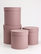 Набор круглых коробок 4 в 1 "Краски", пыльная роза, 23 х 23 х 23 - 19 х 19 х 19 см - фото 35794533