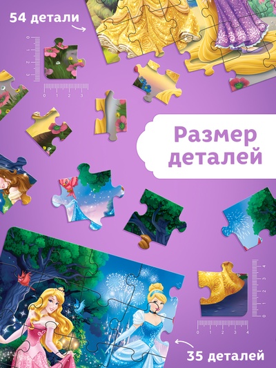 Подарочный набор 5 в 1 «Для девочек», пазлы, раскраска, наклейки, Принцессы