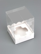 Коробка под 1 капкейк с прозрачной крышкой 9,2 х 9,2 х 10 см - фото 36607351