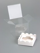 Коробка под 1 капкейк с прозрачной крышкой 9,2 х 9,2 х 10 см - фото 36607352