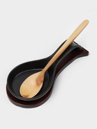 Подставка под ложку с поддоном Magistro «Галактика», фарфор, 23.5×10.5×5 см, чёрная - Фото 4