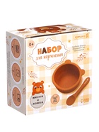 УЦЕНКА Набор для кормления «Мишка» тарелка и ложка, жёлтый, Крошка Я 10873844