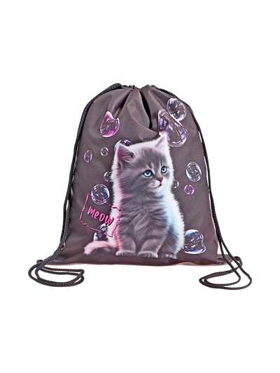 Мешок для обуви Stavia на шнурке, с принтом, размер 43×0.5×36 см, серый/розовый