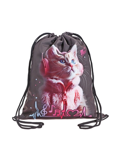 Мешок для обуви Stavia на шнурке, с принтом, размер 43×0.5×36 см, розовый/серый