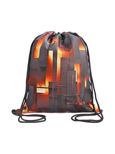 Мешок для обуви Stavia на шнурке, с абстрактным принтом, размер 43×0.5×36 см, серый/оранжевый