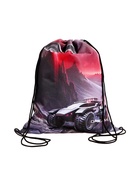 Мешок для обуви Stavia на шнурке, с принтом, размер 43×0.5×36 см, чёрный/серый/розовый - Фото 1