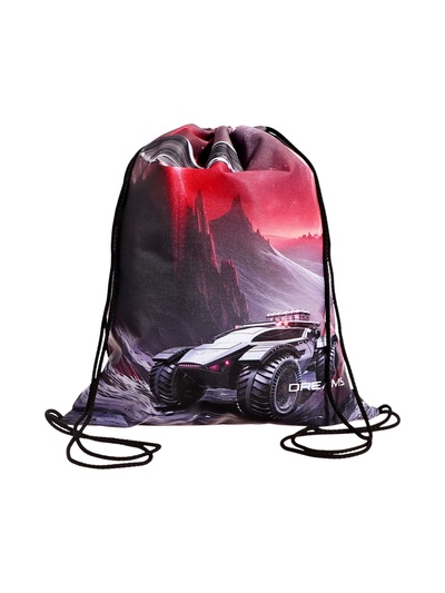 Мешок для обуви Stavia на шнурке, с принтом, размер 43×0.5×36 см, чёрный/серый/розовый