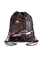 Мешок для обуви Stavia на шнурке, с принтом, размер 43×0.5×36 см, чёрный/рыжий - Фото 1