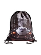 Мешок для обуви Stavia на шнурке, с принтом, размер 43×0.5×36 см, чёрный/серый/оранжевый - Фото 1