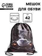 Мешок для обуви «Автомобиль» Stavia на шнурке, 43×0.5×36 см, чёрный - Фото 1