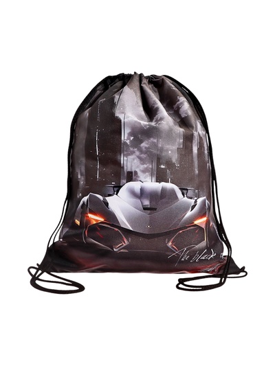 Мешок для обуви Stavia на шнурке, с принтом, размер 43×0.5×36 см, чёрный/серый/оранжевый