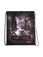 Мешок для обуви Stavia на шнурке, с принтом, размер 43×0.5×36 см, чёрный/серый/оранжевый - Фото 2