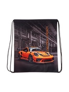 Мешок для обуви Stavia на шнурке, с надписью, принтом, размер 43×0.5×36 см, чёрный/серый/оранжевый - Фото 2