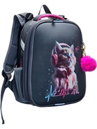 Рюкзак каркасный, школьный, 38×30×16 см, эргономичная спинка «Котик в наушниках» - Фото 1