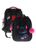 Рюкзак каркасный, школьный, 38×30×16 см, эргономичная спинка «Котенок с лапкой» - Фото 1