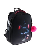 Рюкзак каркасный, школьный, 38×30×16 см, эргономичная спинка «Котенок с лапкой» - Фото 2