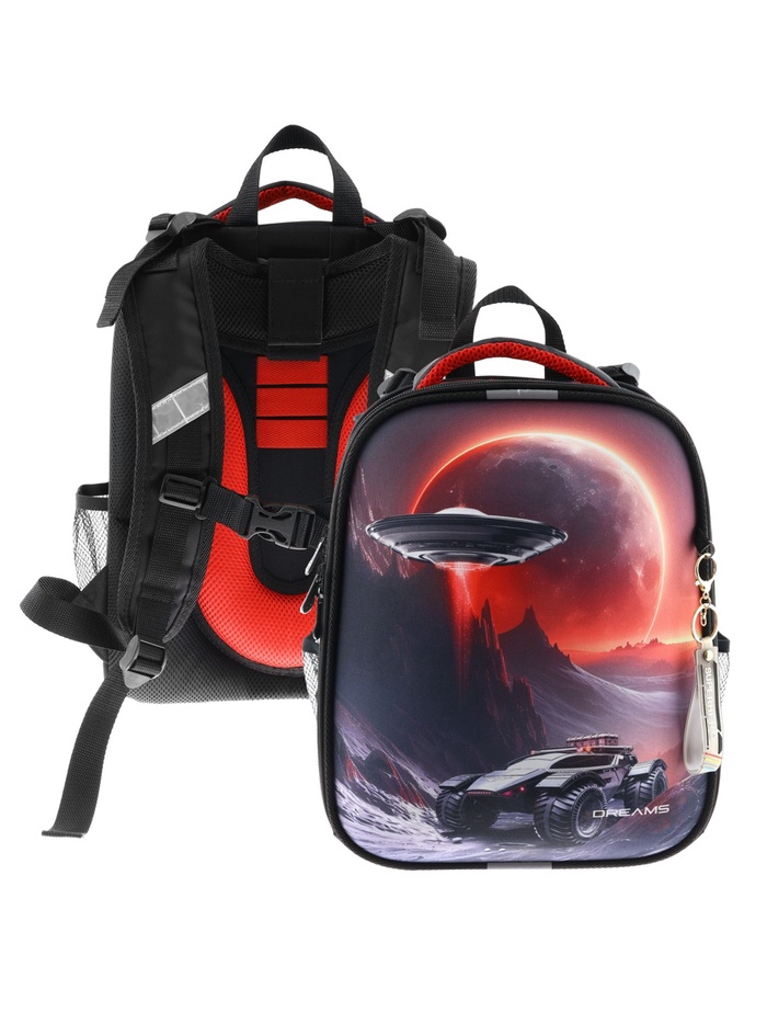 Рюкзак каркасный, школьный, 38×30×16 см, эргономичная спинка, Stavia «Космос» - Фото 1