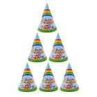 Бумажные колпаки "С днём рождения! Радуга", набор 6 шт., 16 см - Фото 2