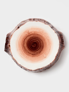 Блюдо для подачи Magistro Wood, 20.5×18.7×5.5 см, фарфор, коричневое