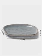 Блюдо для подачи Magistro Alpine Frost, 23×21×2.5, фарфор, голубовато-серый - Фото 2