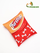 Игрушка текстильная для собак "Furitos", 14 х 17 см, красная - фото 41382615